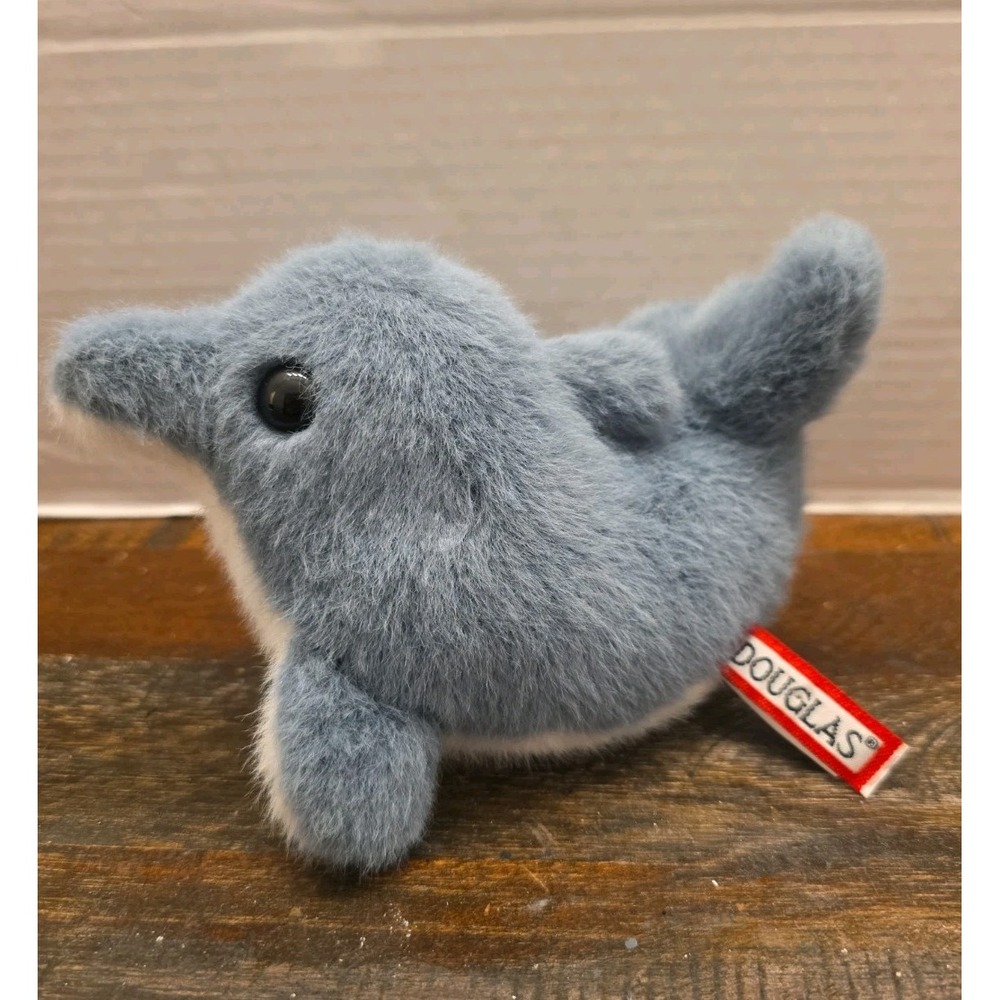 Douglas Lil' Baby Dolphin #4411 6" Plush Stuffed Animal Blue White